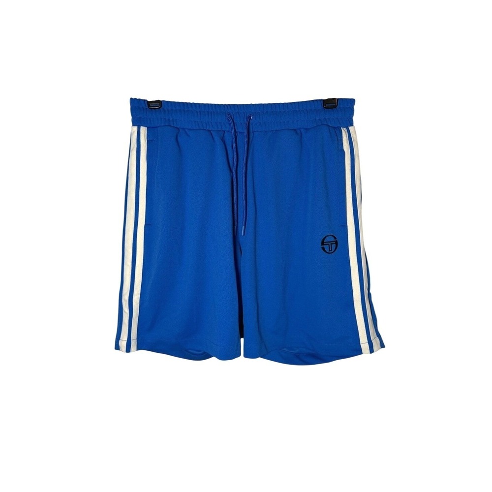 Sergio Tacchini Athletic Shorts Blue & White Tennis Workout NWT Pietrapertosa Lg